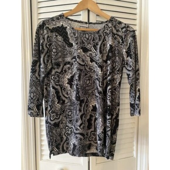 90's Sheer Yellow Blouse with Floral Stiching by Bon Worth